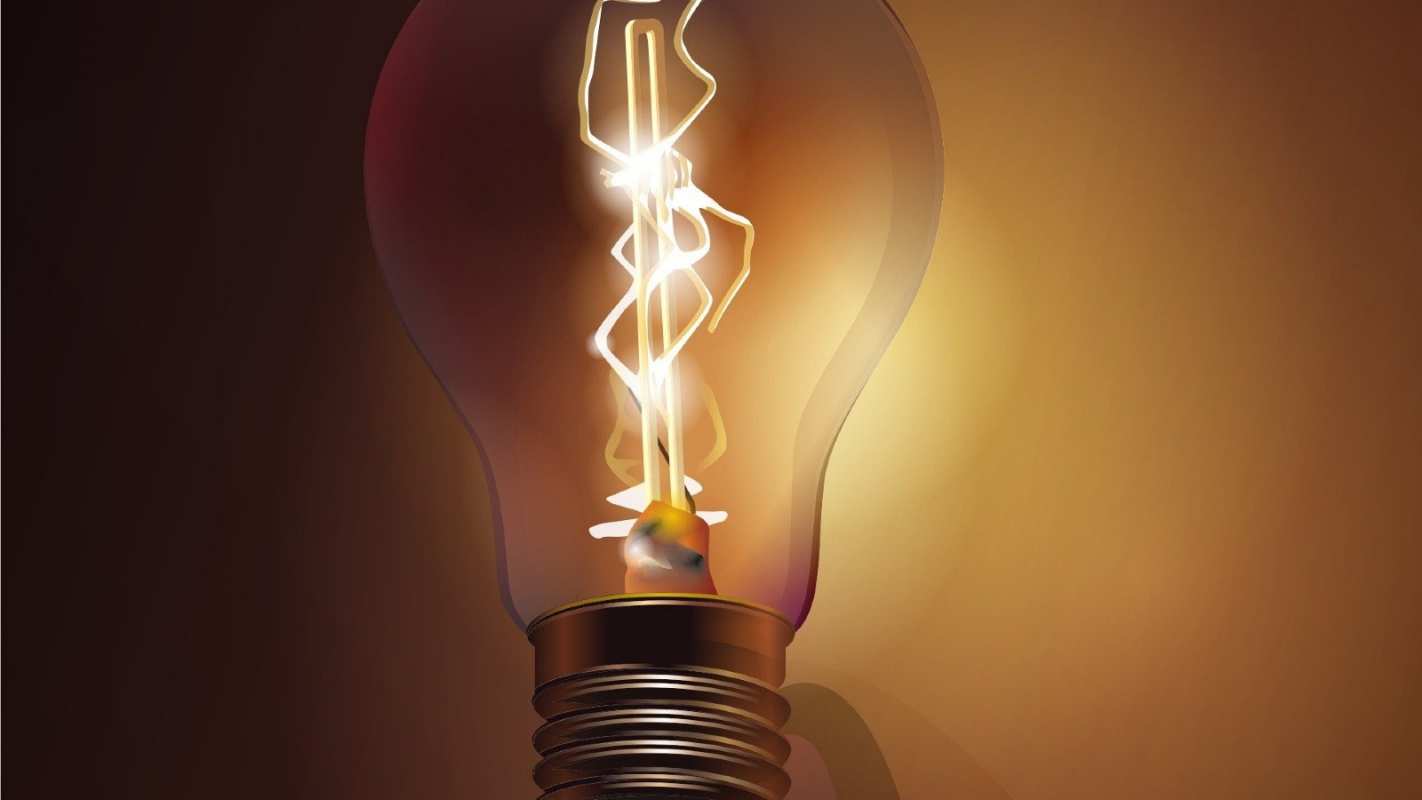 Открытка лампа накаливания дневного света  лампа  З днем ​​енергетика 